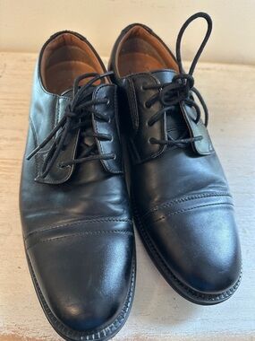 George Black Leather Cap-Toe Derby Shoes